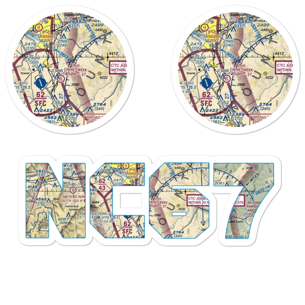 Six Oaks Airport (NC67) VFR Sectional Sticker Pack 