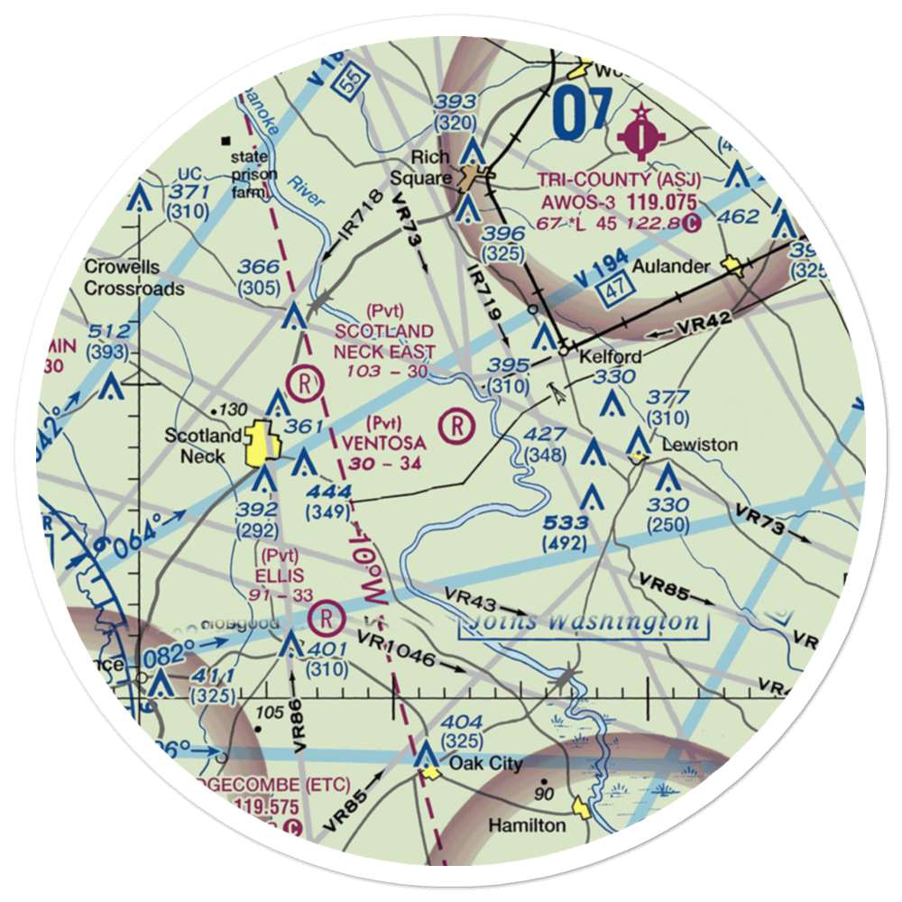 Ventosa Plantation Airport (NC66) VFR Sectional Sticker (30 mile) 