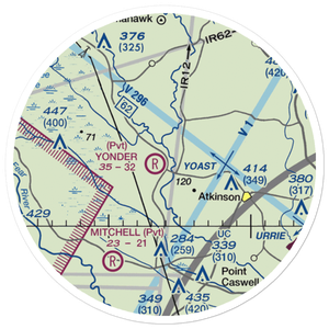 Yonder Airport (NC65) VFR Sectional Sticker (20 mile)