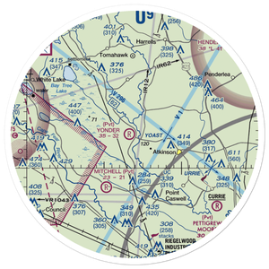 Yonder Airport (NC65) VFR Sectional Sticker (30 mile)