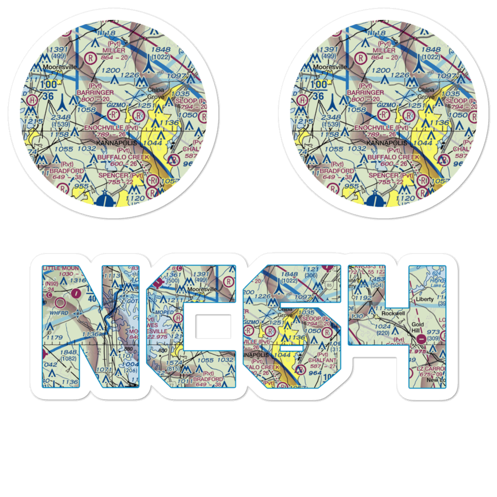 Barringer Field (NC64) VFR Sectional Sticker Pack 