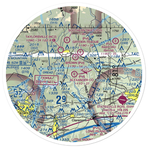 Alexander County Airport (NC59) VFR Sectional Sticker (30 mile)