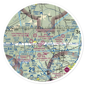 Gryder-Teague Airport (NC58) VFR Sectional Sticker (30 mile)