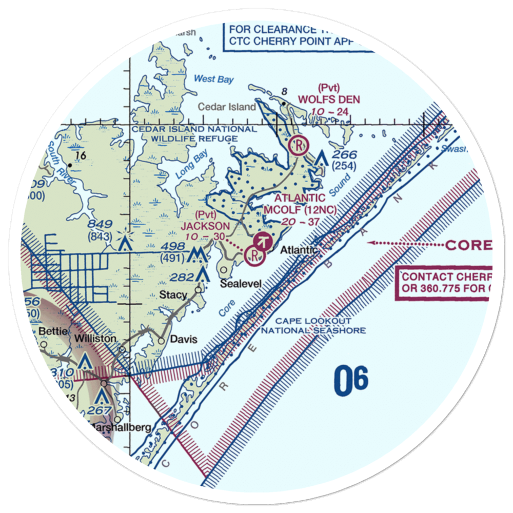 Jackson Private Airport (NC54) VFR Sectional Sticker (30 mile) 