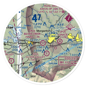 Silver Creek Airport (NC52) VFR Sectional Sticker (20 mile)