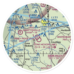 Piney Ridge Airport (NC42) VFR Sectional Sticker (20 mile)