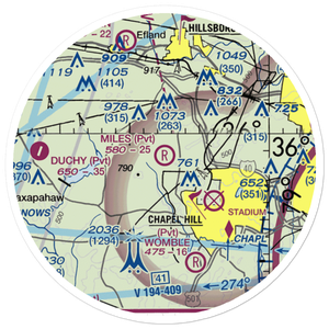 Miles Airport (NC34) VFR Sectional Sticker (20 mile)