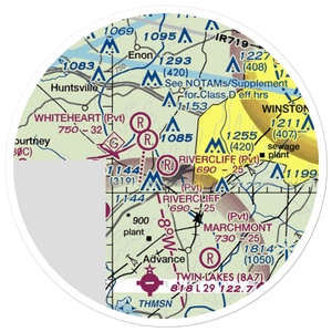 Rivercliff Airport (NC32) VFR Sectional Sticker (20 mile)