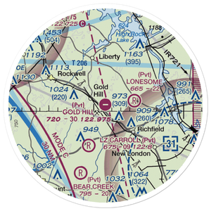 Gold Hill Airport (NC25) VFR Sectional Sticker (20 mile)