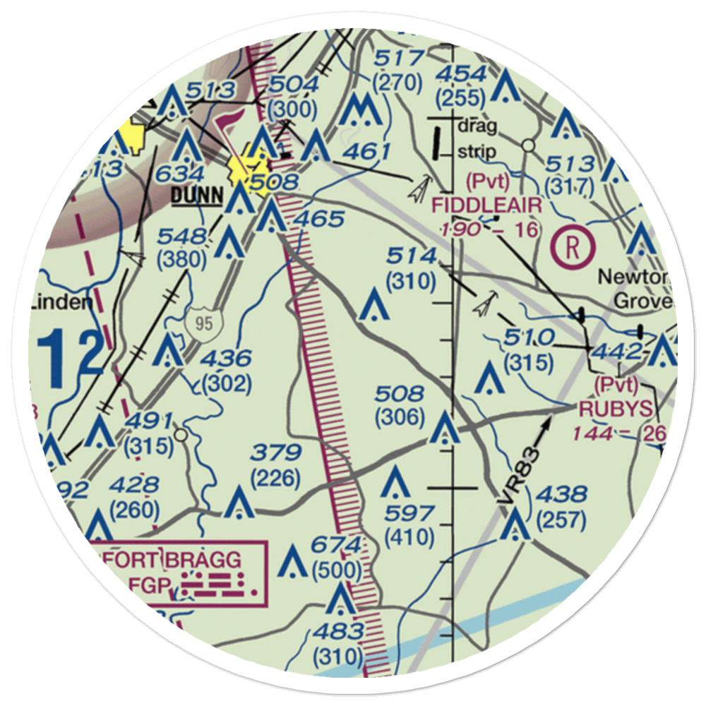 Charles Field (NC22) VFR Sectional Sticker (20 mile) 