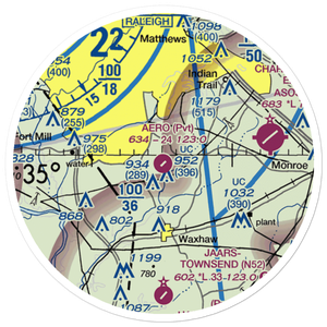 Aero Plantation Airport (NC21) VFR Sectional Sticker (20 mile)
