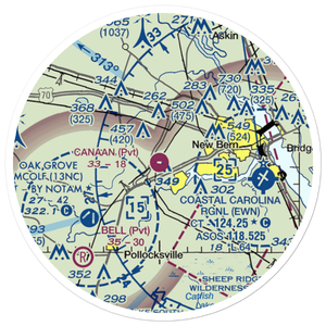 Canaan Air Base (NC20) VFR Sectional Sticker (20 mile)