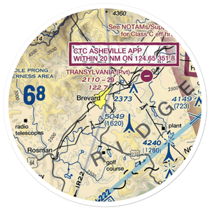 Brevard Airport (NC16) VFR Sectional Sticker (20 mile)