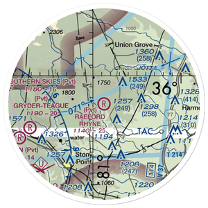 Raeford Rhyne Airpark (NC15) VFR Sectional Sticker (20 mile)