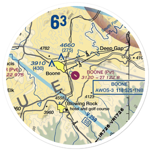 Boone Inc Airport (NC14) VFR Sectional Sticker (20 mile)