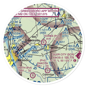 Yorks Field (NC13) VFR Sectional Sticker (20 mile)