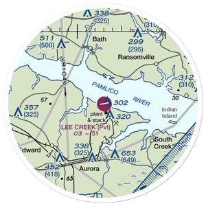 Lee Creek Airport (NC12) VFR Sectional Sticker (20 mile)