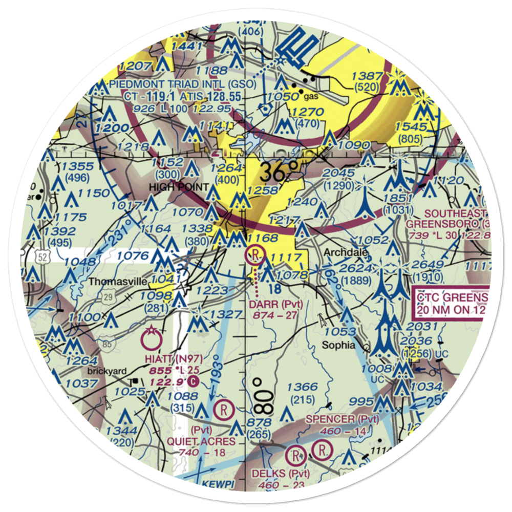 Darr Field (NC03) VFR Sectional Sticker (30 mile) 