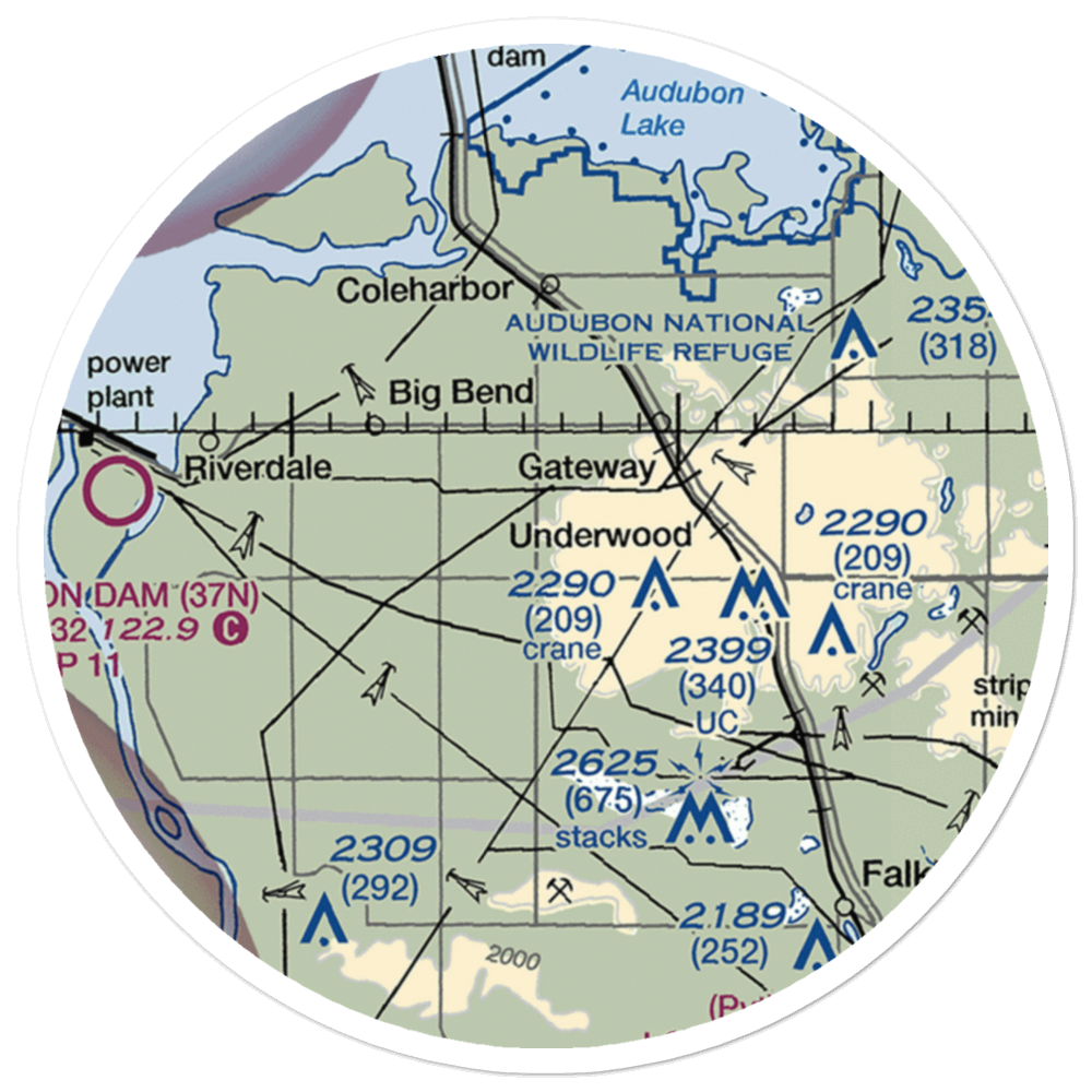 Circle Z Landing Strip (NA90) VFR Sectional Sticker (20 mile) 
