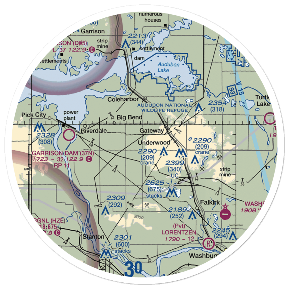 Circle Z Landing Strip (NA90) VFR Sectional Sticker (30 mile) 