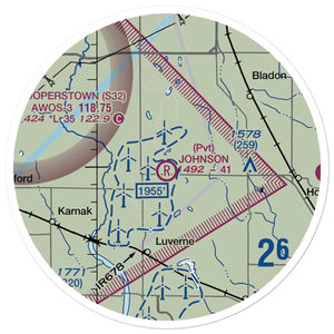 Johnson Private Airstrip (NA86) VFR Sectional Sticker (20 mile)