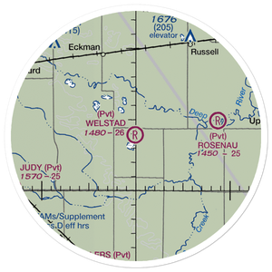 Welstad Farms Airstrip (NA73) VFR Sectional Sticker (20 mile)