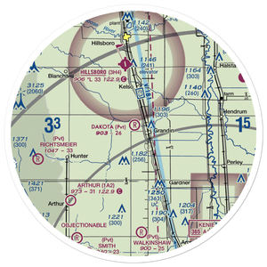 Dakota Airport (NA60) VFR Sectional Sticker (30 mile)