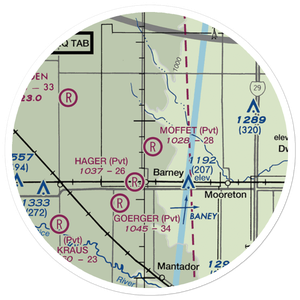 Moffet Airstrip (NA56) VFR Sectional Sticker (20 mile)