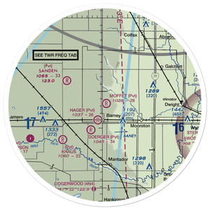 Moffet Airstrip (NA56) VFR Sectional Sticker (30 mile)