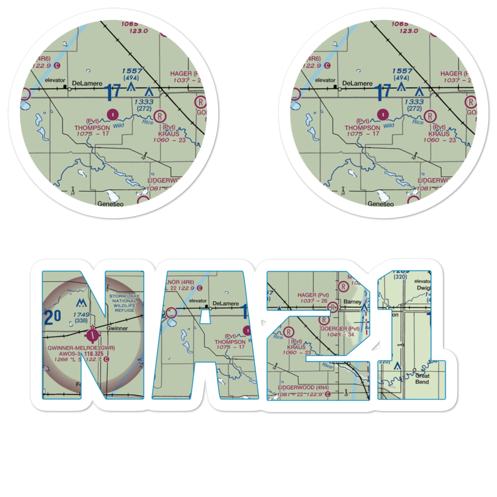 Thompson Private Airport (NA21) VFR Sectional Sticker Pack 