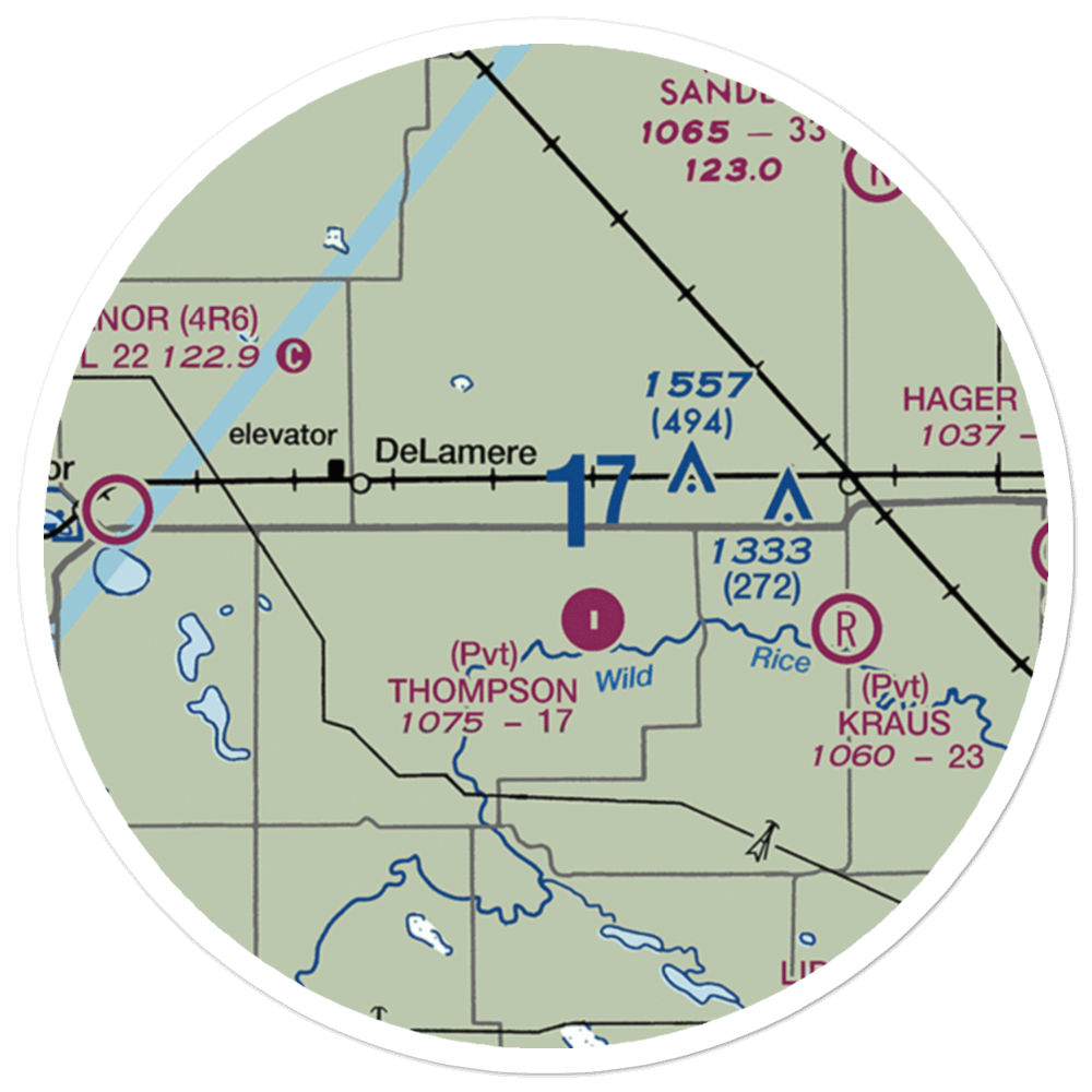 Hudson's Strip (NA20) VFR Sectional Sticker (20 mile) 
