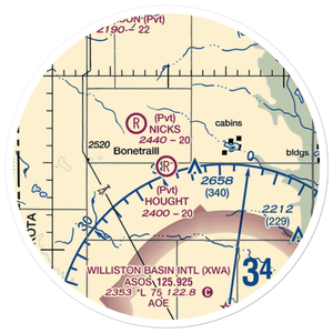 Hought Airstrip (NA18) VFR Sectional Sticker (20 mile)
