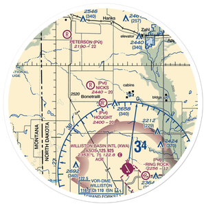 Hought Airstrip (NA18) VFR Sectional Sticker (30 mile)