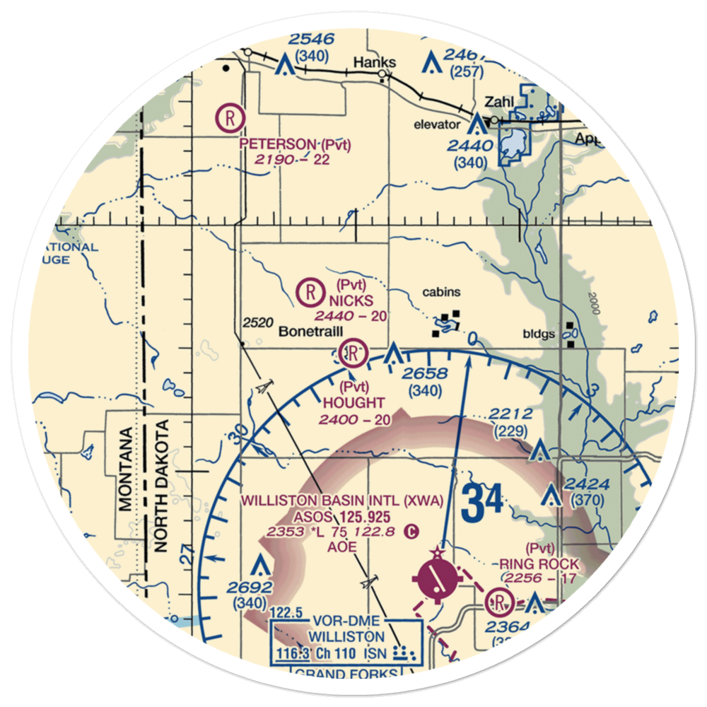 Hought Airstrip (NA18) VFR Sectional Sticker (30 mile) 
