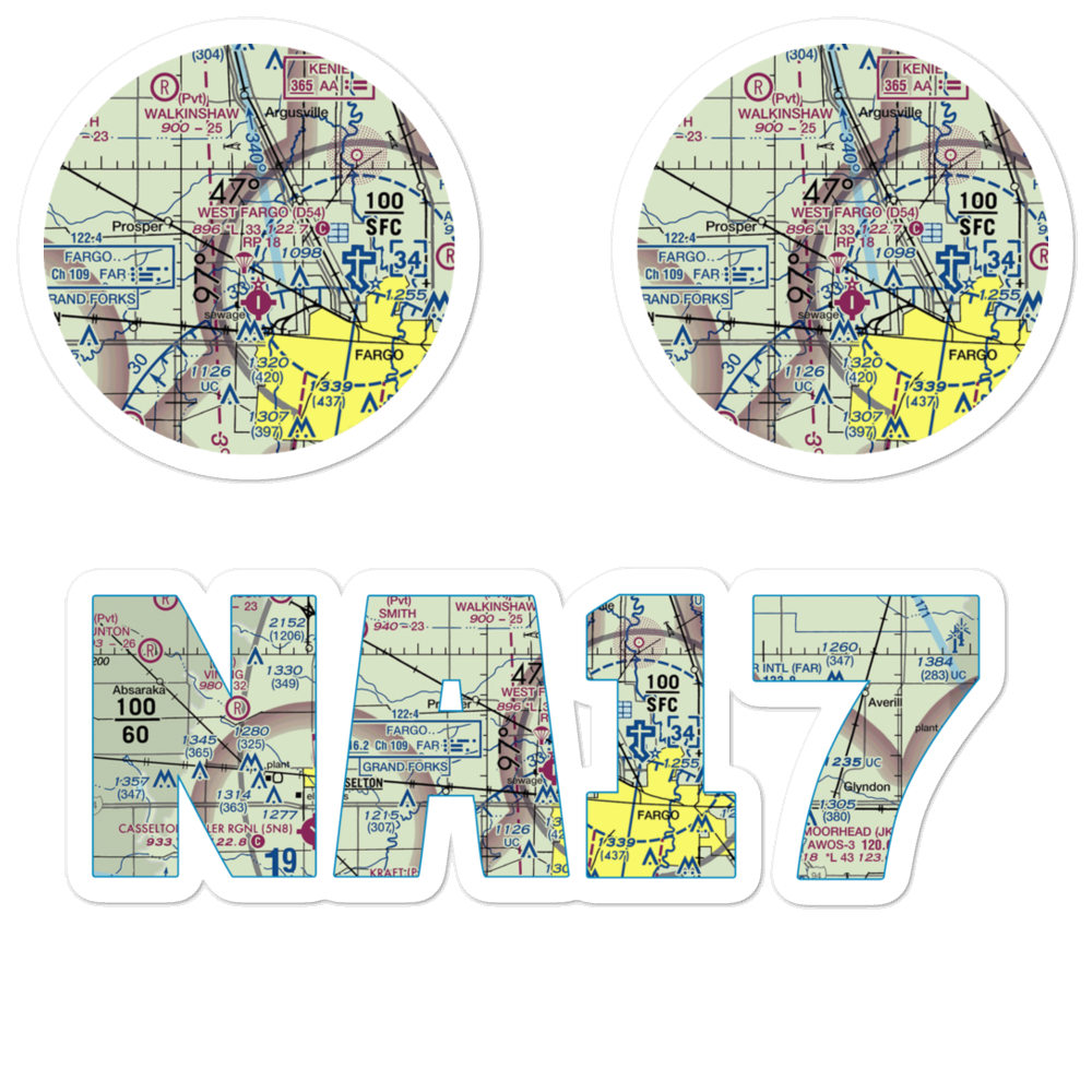 Jacob Gust Airport (NA17) VFR Sectional Sticker Pack 