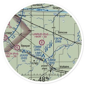 Linrud Airstrip (NA13) VFR Sectional Sticker (20 mile)