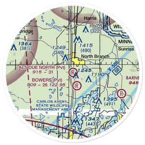 Al's Due North Airport (MY90) VFR Sectional Sticker (20 mile)
