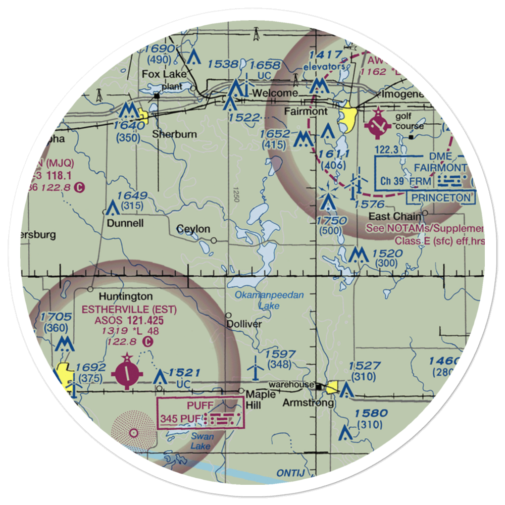 Rosenberg Airport (MY80) VFR Sectional Sticker (30 mile) 