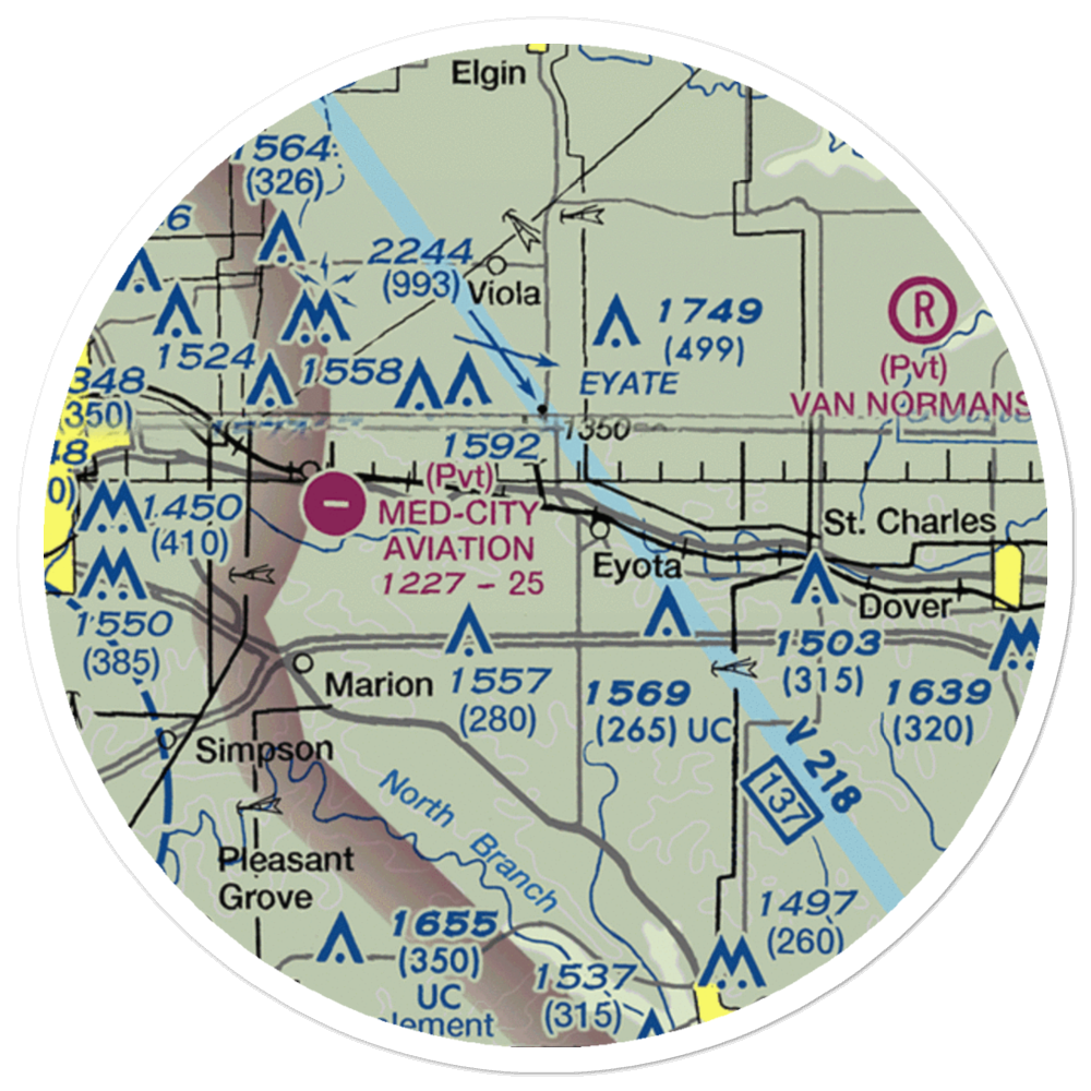 Thomas Field (MY37) VFR Sectional Sticker (20 mile) 