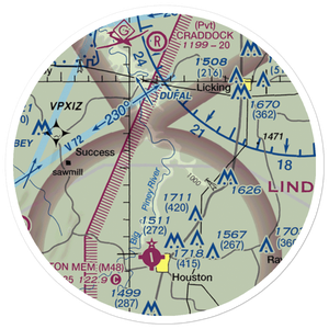 Taus River Ranch Airport (MU86) VFR Sectional Sticker (20 mile)