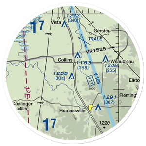 Peterman Airport (MU69) VFR Sectional Sticker (20 mile)