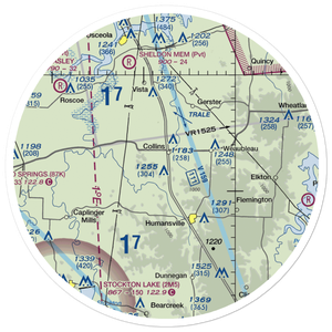 Peterman Airport (MU69) VFR Sectional Sticker (30 mile)