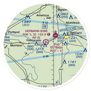 Eu-Wish Airport (MU68) VFR Sectional Sticker (20 mile)