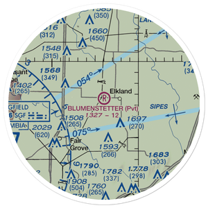 Blumenstetter Airport (MU63) VFR Sectional Sticker (20 mile)
