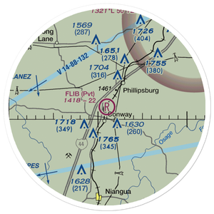 Flib Field (MU57) VFR Sectional Sticker (20 mile)