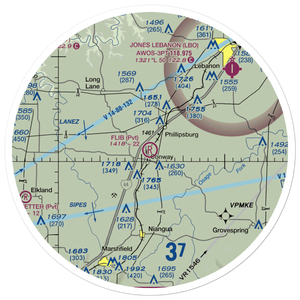 Flib Field (MU57) VFR Sectional Sticker (30 mile)