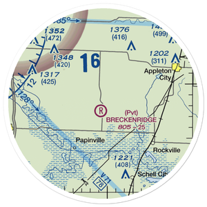 Bauer Pgi Airport (MU55) VFR Sectional Sticker (20 mile)