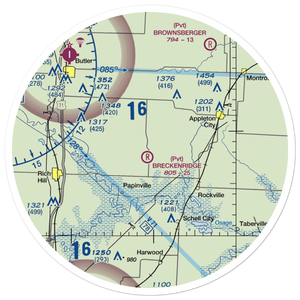 Bauer Pgi Airport (MU55) VFR Sectional Sticker (30 mile)