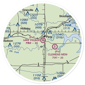 Lake Village Airport (MU40) VFR Sectional Sticker (20 mile)