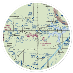 Lake Village Airport (MU40) VFR Sectional Sticker (30 mile)